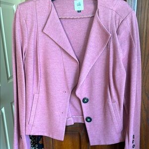 CAbi Pink Blazer with Relaxed Fit and Full-Length Sleeves